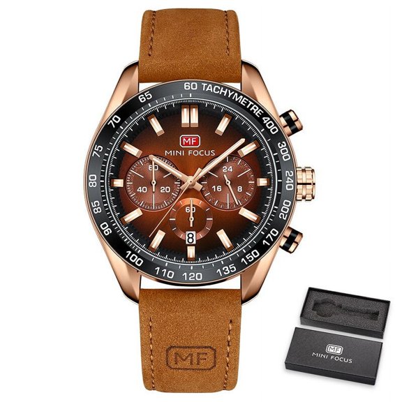 Men Watches Top Brand Luxury Sport Fashion Quartz Wristwatches Brown Leather Strap Luminous Hands Reloj Hombre Relogio Masculino