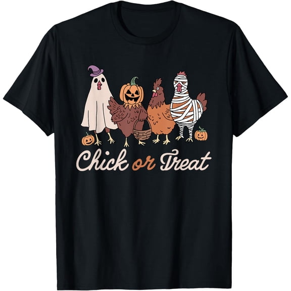 Chick Or Treat Halloween Witch Spooky Chicken Vintage Gifts Birthday Christmas T-shirt