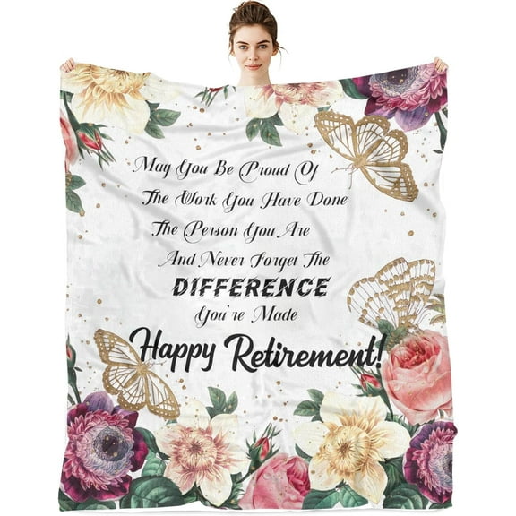 Retirement Gifts for Women Men 2023 Throw Fleece Blanket 60”x50” Nurse, Social Worker, Teacher Retirement Gifts for Women Grandma Blanket in Home Bed Sofa Chairs Dorm