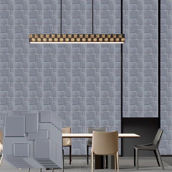 FLOLEOPA Textures 3D Wall Panels Gray Design for Interior Wall Decor Pack of 30 Tiles 29 Sq Ft (PVC)