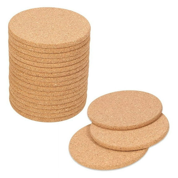 20Pack Cork Coasters for Drinks,Bar Coasters Absorbent Heat Reusable Saucers for Drink Wine Glasses Cups Mugs