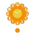 thumbnail image 2 of Hermoso reloj floral silencioso sin péndulo para un estilo rústico infantil. amarillo, 2 of 9