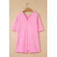 thumbnail image 3 of Casual Pink Shift Romper for Women – Effortless Half Sleeve Style for Everyday Wear, M, 3 of 12