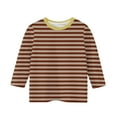 thumbnail image 4 of AINIYS Kids Casual Loose Pullover Round Neck T-Shirts for Boys Long Sleeve Basic Tees 5 Years Girls Vintage Fall and Spring Sweatshirt Children Fashion Clothes Striped, 4 of 5