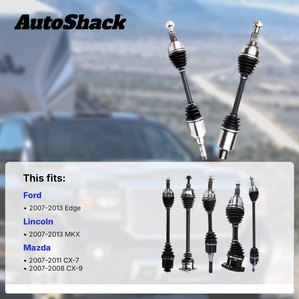 AutoShack Front CV Axle Shaft Assembly for Ford, Lincoln & Mazda, Edge 2007-2013 MKX 2007-2013 CX-7 2007-2012 CX-9 2007-2008, AWD FWD L4 2.3L V6 3.5L 3.7L, Right