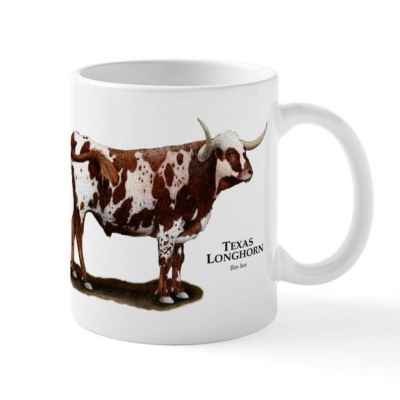 CafePress - Texas Longhorn Mug - 11 oz Ceramic Mug - Novelty Coffee Tea Cup