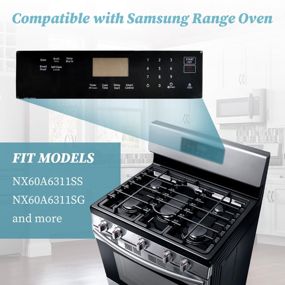 DG96-00850D Oven Stove Touchpad Overlay Control Panel - Compatible with Samsung | Replaces AP7032883, PS16634292 | Fits NX60A6311SS & NX60A6311SG Series