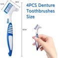 thumbnail image 2 of Denture Brush, 4 Pieces Small Toothbrush for Dentures, Multi-Layered Bristles Ergonomic Rubber Handle for False Teeth Cleaning, 2 of 7