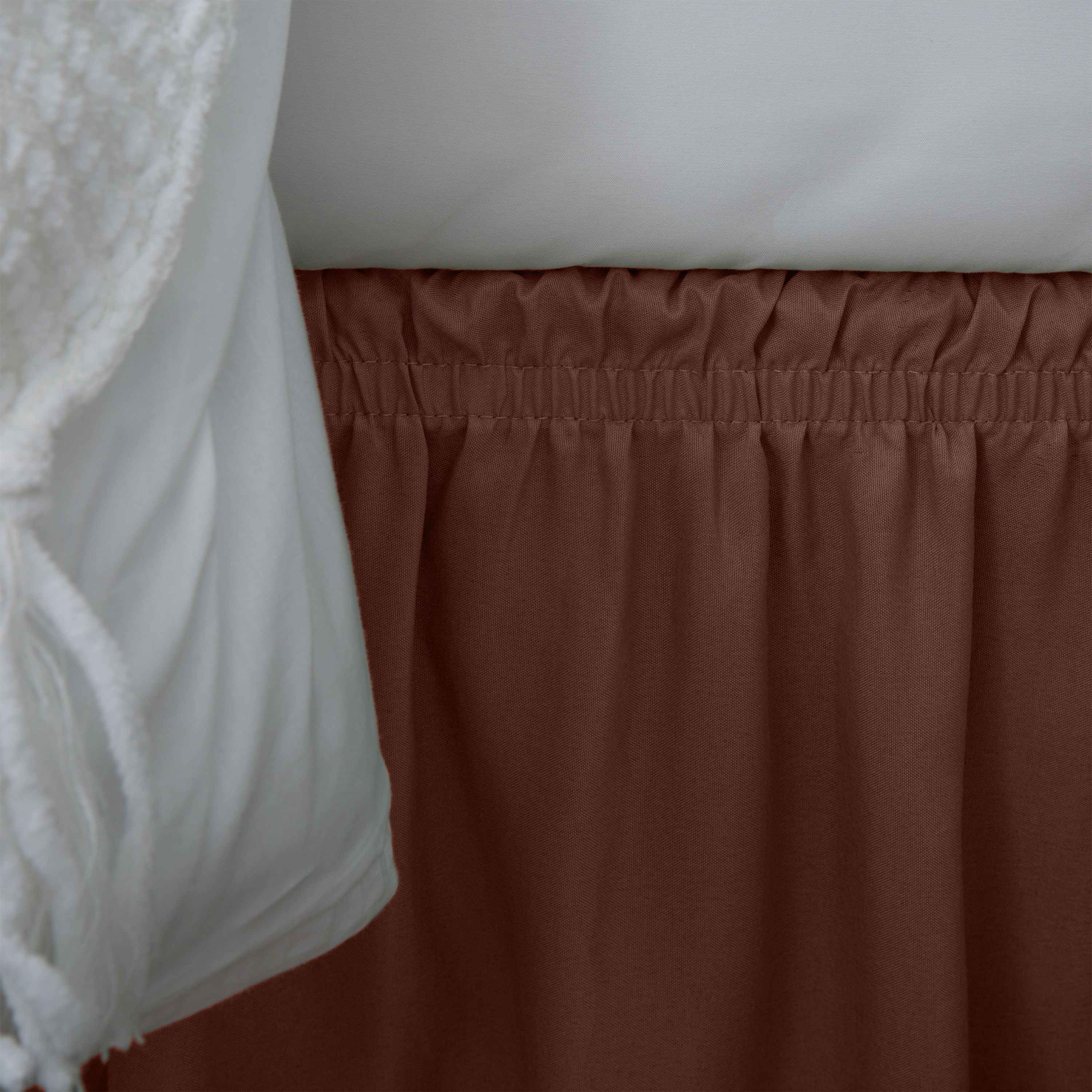 Home Details 18" Drop Wrap Around Bed Ruffle Twin/Full in Chocolate