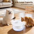 thumbnail image 2 of Fuente de agua para gatos Ellenpent, 2,5 L, silenciosa, diseño LED en forma de gota, 2 of 7