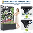 thumbnail image 4 of Metal Planter Box with Trellis, 71"x 47"x 16" Raised Garden Bed (with/Without Wheels), Privacy Planters for Patio, Planter Box with Drainage Holes for Climbing Plants, Flower, Vegetable, 4 of 8