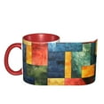 thumbnail image 4 of Colorful Plate Square Coffee Mug Fun Custom Ceramic Mugs 11oz Red, 4 of 5