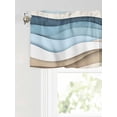 thumbnail image 6 of Valances for Windows Blue Beige Rod Pocket Cafe Window Treatments Valance Curtains for Kitchen Bathroom Laundry Basement Windows 42"x12", 6 of 9