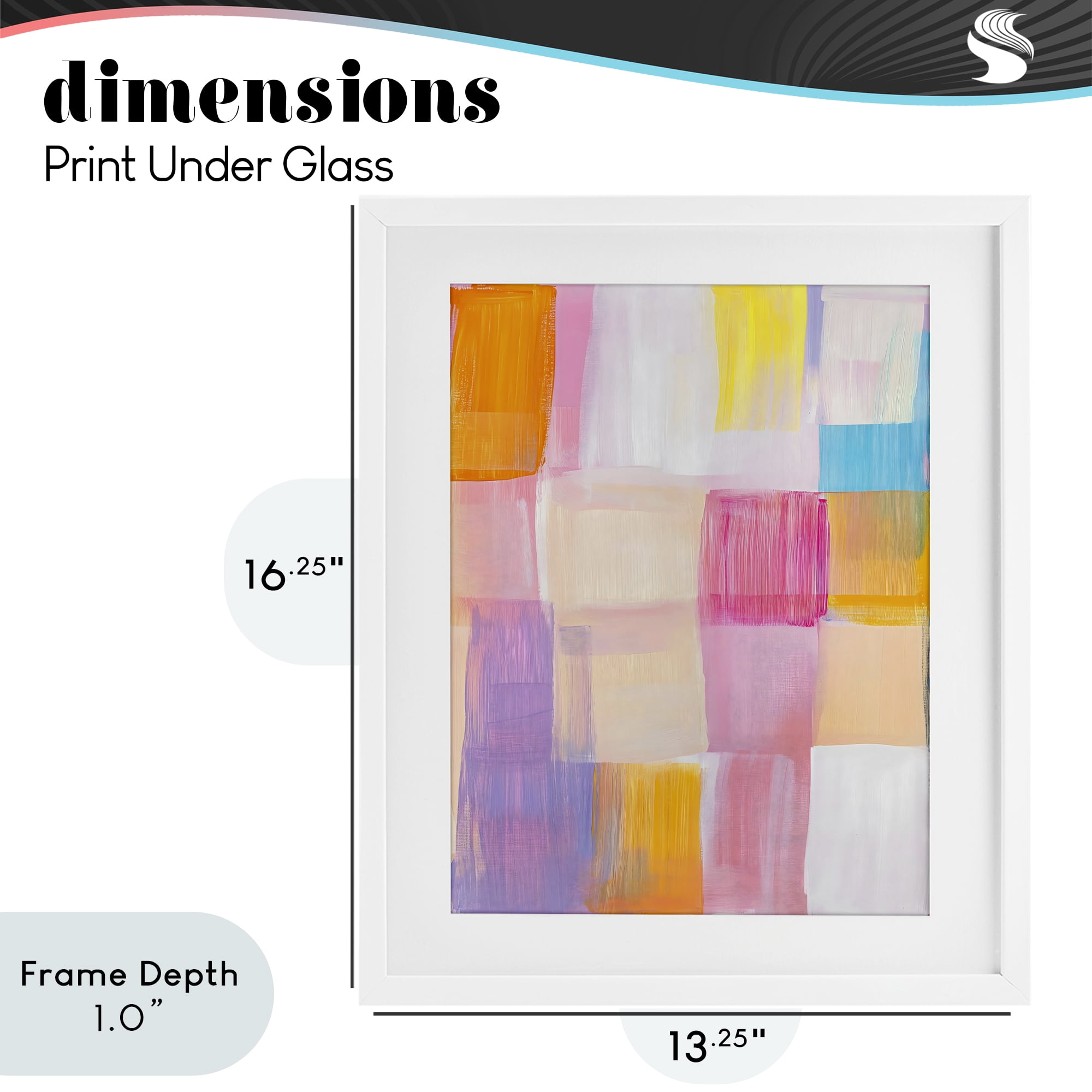 Stupell Industries Abstract Grid Brushstrokes White Framed Print Under Glass, design by The Prints Vibe
