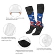 thumbnail image 6 of Lsque Shark With USA Flag Printed Crew Socks Men's Women's LightWeight Thin Casual Calf Socks ,Knee High Socks,Cotton Socks, 6 of 9