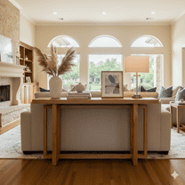 GOMYHOME Modern Console Table, Narrow Wood Sofa Table for Entryway, Hallway & Living Room