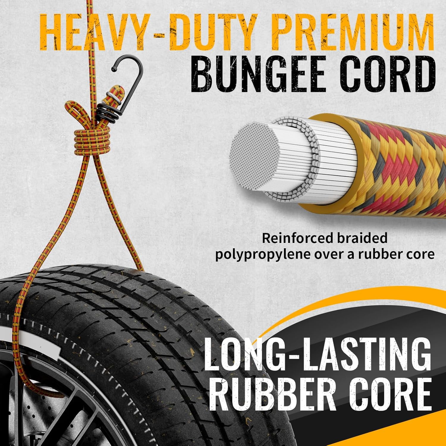 Premium Bungee Cords Heavy Duty - 22 pcs Bungee Cords with Hooks in A Storage Bag Includes 10", 18", 24", 30", 36", 48" Bungie Cord Bundle