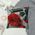 thumbnail image 2 of BCIIG 3D Red Rose Print Throw Pillow Cover 18"x18" Hot Red Romantic Flower Garden Plants Accent Pillow Cover Gorgeous Floral Rustic Wooden Board Pillowcase for Bedroom Decor,Single Pack, 2 of 5