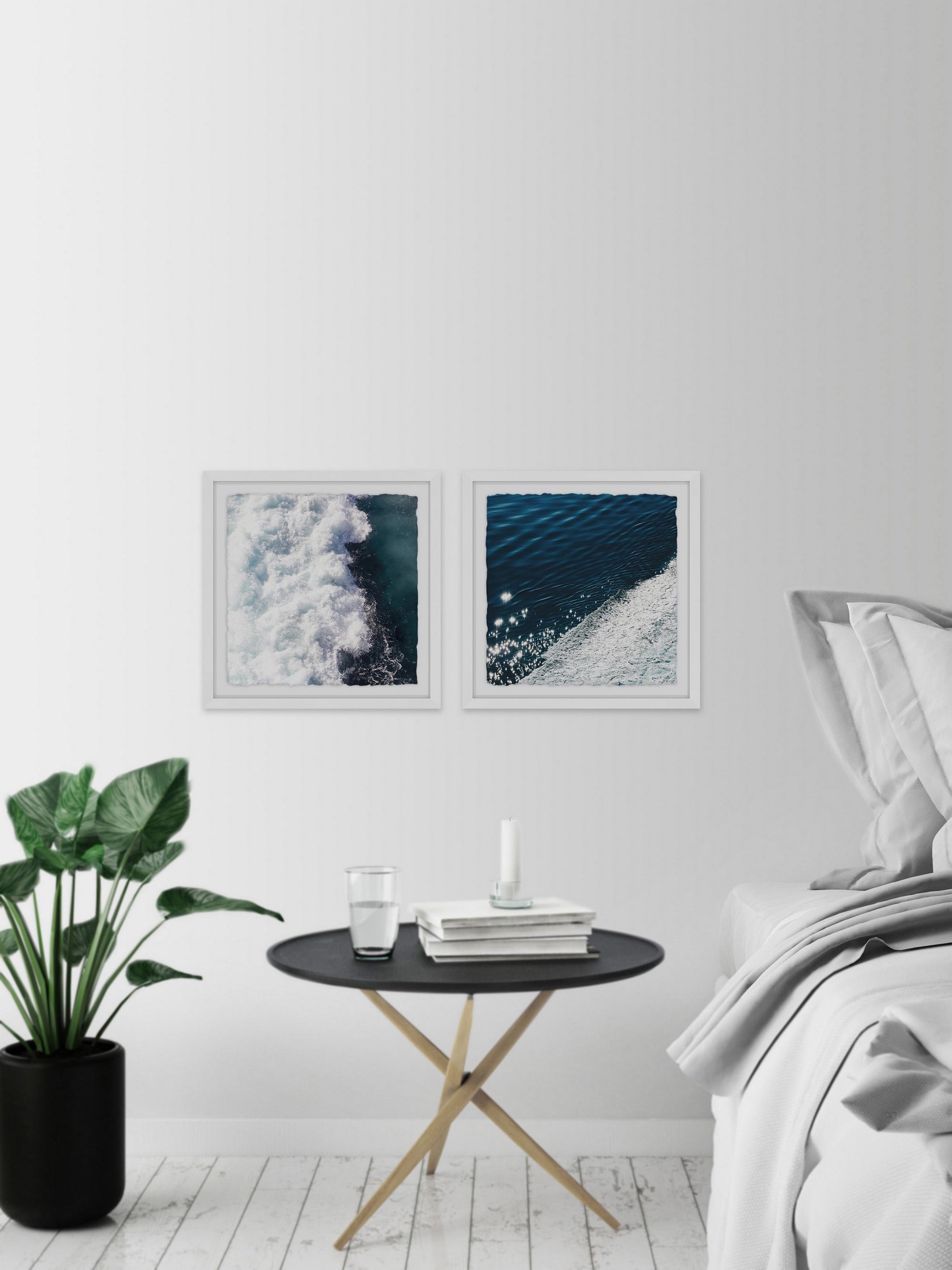 Midnight Blue Wave II Diptych