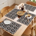 thumbnail image 5 of Black Brown Boho Geometric Placemats Set of 6 Southwest Aztec Motifs Place Mats Indoor Wipeable Table Mats Washable Cloth Dining Table Placemats for Kitchen Holiday Party Home Decor 13x19 Inch, 5 of 9