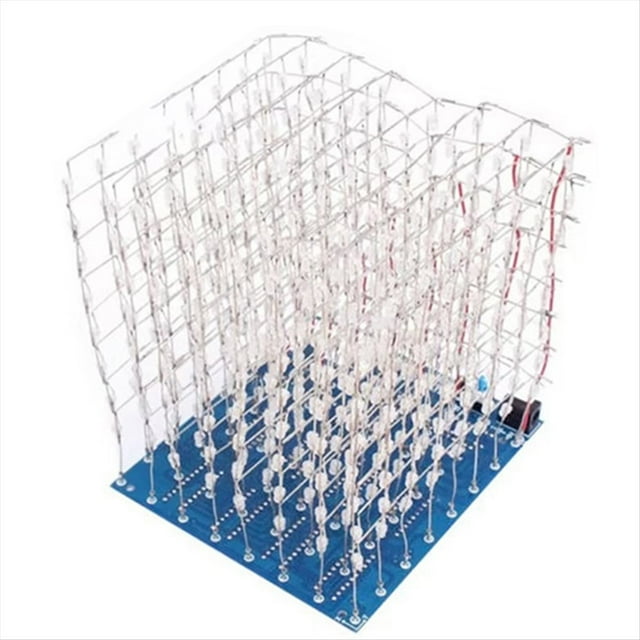 Kit de Soldadura de Juguete Electrónico con LED Cuadrado 3D8 de 8 X 8 X 8 mm, 4,5-5,5 V, Mini Cubo LED 3D, Kit de Soldadura Electrónica DIY.