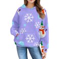 thumbnail image 4 of UACY Toddler Girls Christmas Hooded Sweatshirt, Snowman Graphic Long Sleeve Oversized Festive Pullover Top, Holiday Fashion Clothes for Girls (MR1, 5-6 Years), 4 of 6