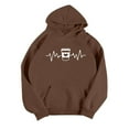 thumbnail image 4 of Halloween Sweatshirts for Women Fall Comfy Hooded Long Sleeve Bell One Shoulder Hoody Heart Print Leisure Cotton Hoodie Hoodies(Coffee,XL), 4 of 5