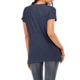 thumbnail image 4 of tarylea Womens Tops Crew Neck Short Sleeve Long Shirts Solid Color Slit Hem Tunic Casual Loose Summer Comfy Dailywear Tops, 4 of 9