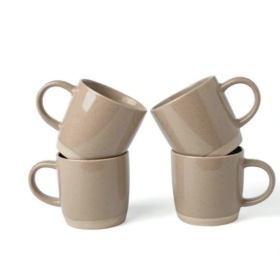 Brown Coffee Mugs For 4, 12 Oz Mug Set, Dringking Cup With Handle For Coffee, Tea, Cocoa, Milk