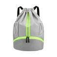 thumbnail image 1 of TopLLC Sport Drawstring Backpack, Large Capacity String Bag with Mesh Pockets & Shoes Compartment, Waterproof Training Equipment Bag, Dry Wet Separated Fitness Storage Backpack for Swim Beach Gym, 1 of 9