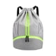 thumbnail image 2 of Fiudx Ofertas y liquidaciones Mochila deportiva con cordón - Bolsa de cuerdas resistente al agua con bolsillos laterales de malla Compartimento para zapatos Mochila de gimnasio para mujeres y hombres, 2 of 7