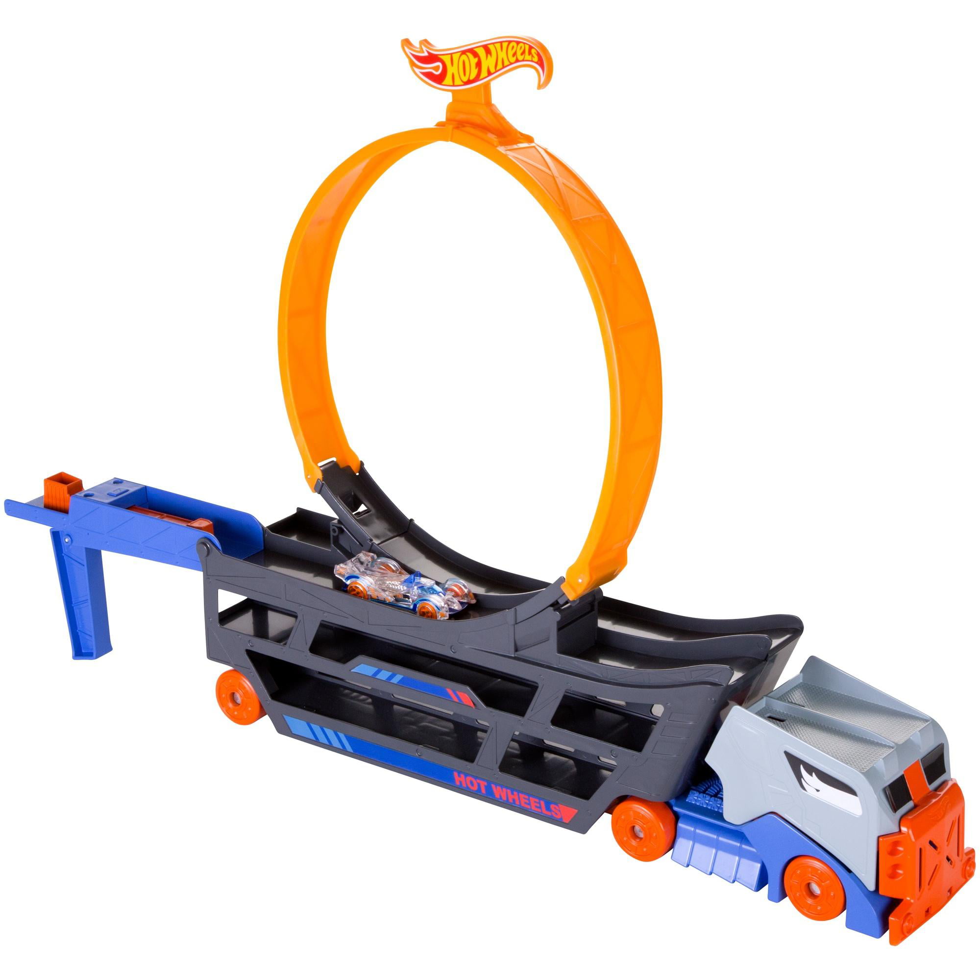 Hot Wheels Stunt and Go Truck Includes one Hot Wheels Car 