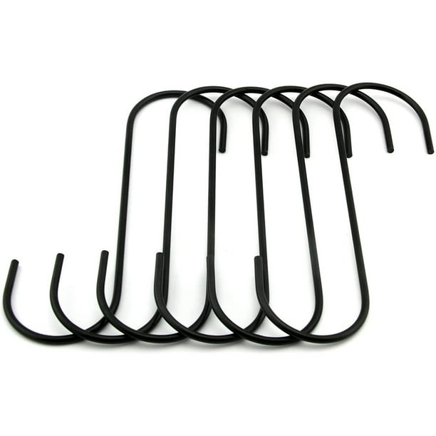 6.5 Inch Black SShaped Hanging Hooks HeavyDuty S Type Hooks for