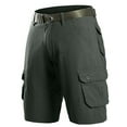 thumbnail image 2 of BinBiL Men's Twill Cargo Shorts Below Knee Cotton Relaxed Fit Casual Multi-Pocket Dark Gray 31(31), 2 of 3