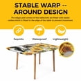 thumbnail image 4 of Retro Farmhouse Flower Table Cloths for 5 Foot Rectangle Tables, Yellow Sunflowers Cow Barn Doors Brown Patio Waterproof Elastic Fitted Tablecloths, Washable Rectangular Table Cover for Camping, 4 of 8