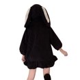 thumbnail image 3 of Arvbitana Women Bunny Ear Hoodie, Adults Fuzzy Fluffy Long Sleeve Sweatshirt with/without Pom Poms, 3 of 6