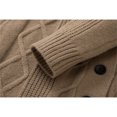 thumbnail image 7 of VNKIDY Men's Sweater Coat Autumn Winter Slim Fit Cable Knit Cardigan Long Sleeve V Neck Button Down Soft Thermal Jacket For Cold Weather Daily Wear Classic Knitwear, 7 of 7