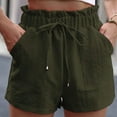 thumbnail image 6 of cfhntfmh Womens Lounge Shorts Summer Beach Elastic Waist Shorts Comfy Ruffle Drawstring Bermuda Plain Short Pants, 6 of 6