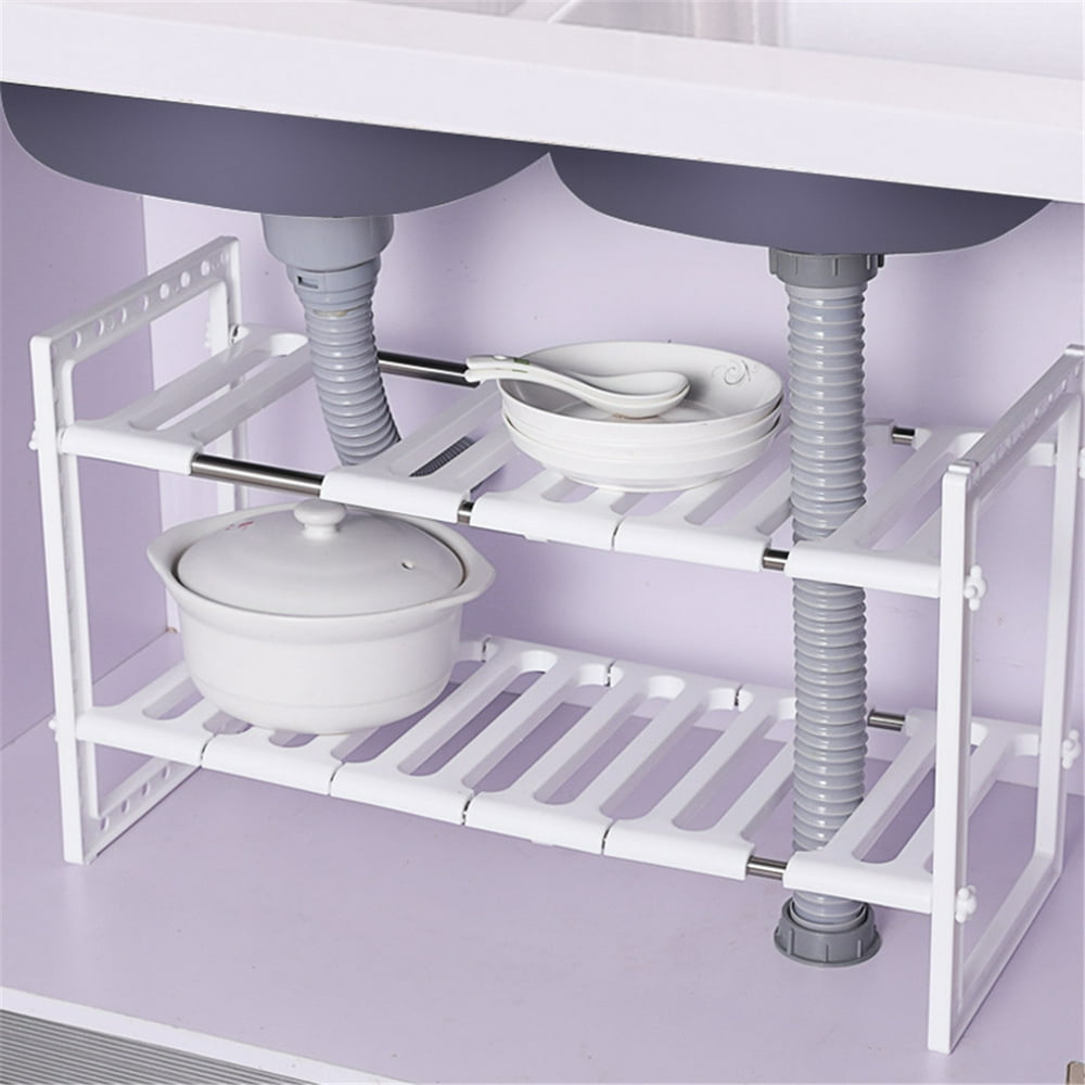 2Tier Kitchen Storage Rack Under Sink Organizer Expendable Under Sink