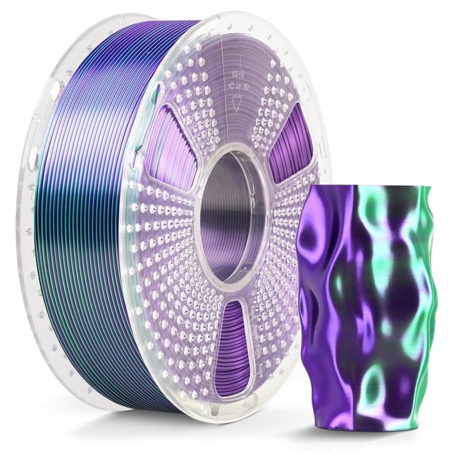 Filamento PLA de doble color SUNLU Silk, filamento Silk PLA para impresora 3D de 1,75 mm, textura de