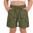 thumbnail image 2 of Aezemi Girls School Cargo Shorts, Bermuda Elastic Waist Straight Leg Hiking Outer Shorts, Lightweight Workout Summer Bottoms for Kids 4-5T, 2 of 8