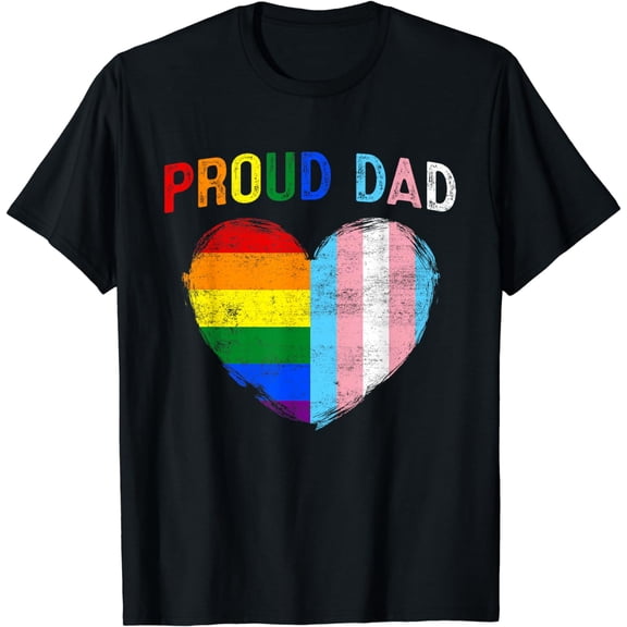Funny Father's Day Proud Dad Transgender Gay Rainbow LGBT T-Shirt