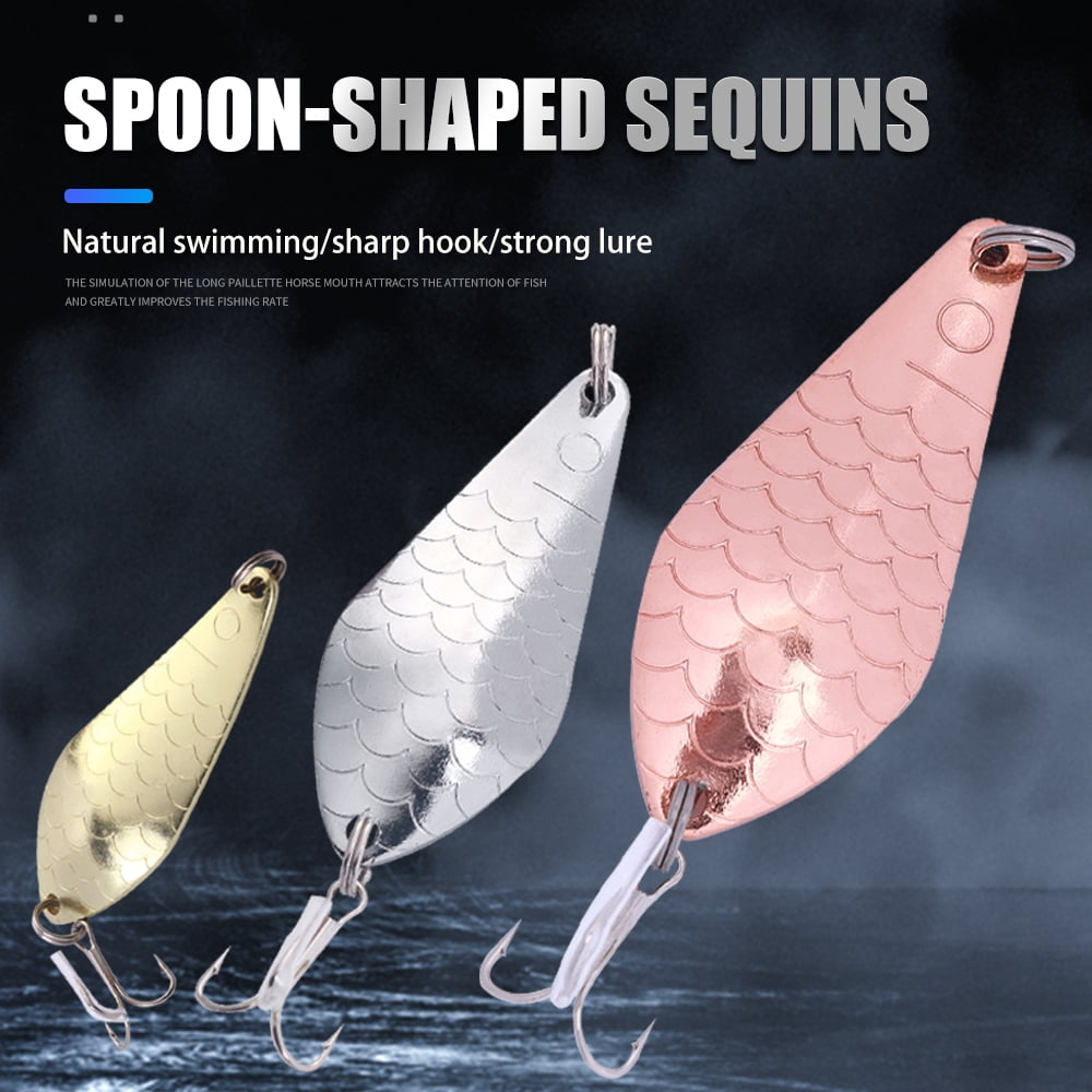 Fishing Lures,Fishing Spoons,Trout Lures,Bass Lures, 9PCS Hard Fishing Lures Jigging Bait with Treble Hooks,  3/4oz