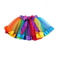 thumbnail image 2 of Yzengfg Girls Kids Petticoat Rainbow Pettiskirt Bowknot Skirt Tutu Dress Dancewear S Size 1-3 Years, 2 of 5