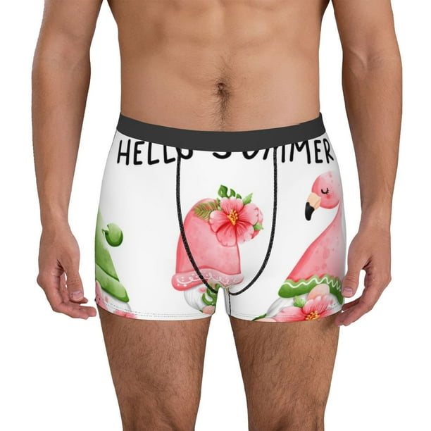Balery Hello Summer Gnome Calzoncillos bóxer para hombre, ropa interior de algodón suave y transpirable con cinturilla de nailon-Large