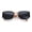 Pink - Black, variant on Curved Wrap Folded Lens Minimal Rectangular Retro Fashion Sunglasses All Black