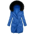 thumbnail image 4 of Winter Jackets for Women Warm Thicken Puffer Jacket Plus Size Mid Length Parka Coats with Faux Fur Trim Hood, 4 of 7