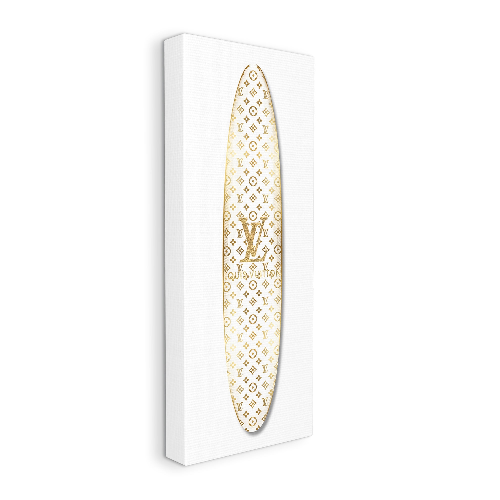 Stupell Industries Designer Patterned Surfboard Nature Painting Gallery Wrapped Canvas Art Print Wall Art, 10 x 24
