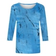 thumbnail image 4 of Jusqu'à 30 % de Réduction DYTTDG T-shirt Grande Taille pour Femmes Manches 3/4 Hauts Imprimés Col Rond Blouse Décontractée Ample Hauts pour Femmes, 4 of 5