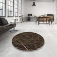 thumbnail image 4 of Ahgly Company Machine Washable Indoor Round Transitional Red Brown Area Rugs, 7' Round, 4 of 7